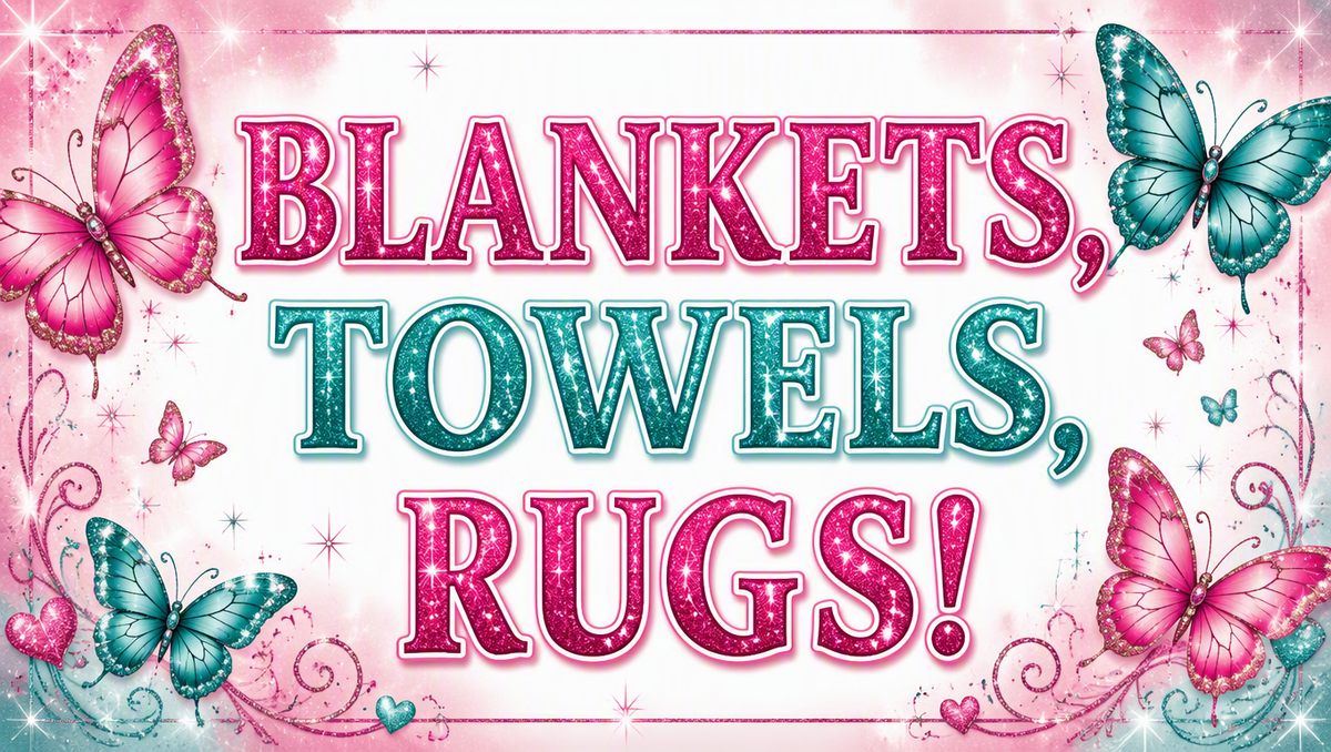 Blankets, Towels, & Rugs!