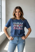 Small heathered blue T-shirt