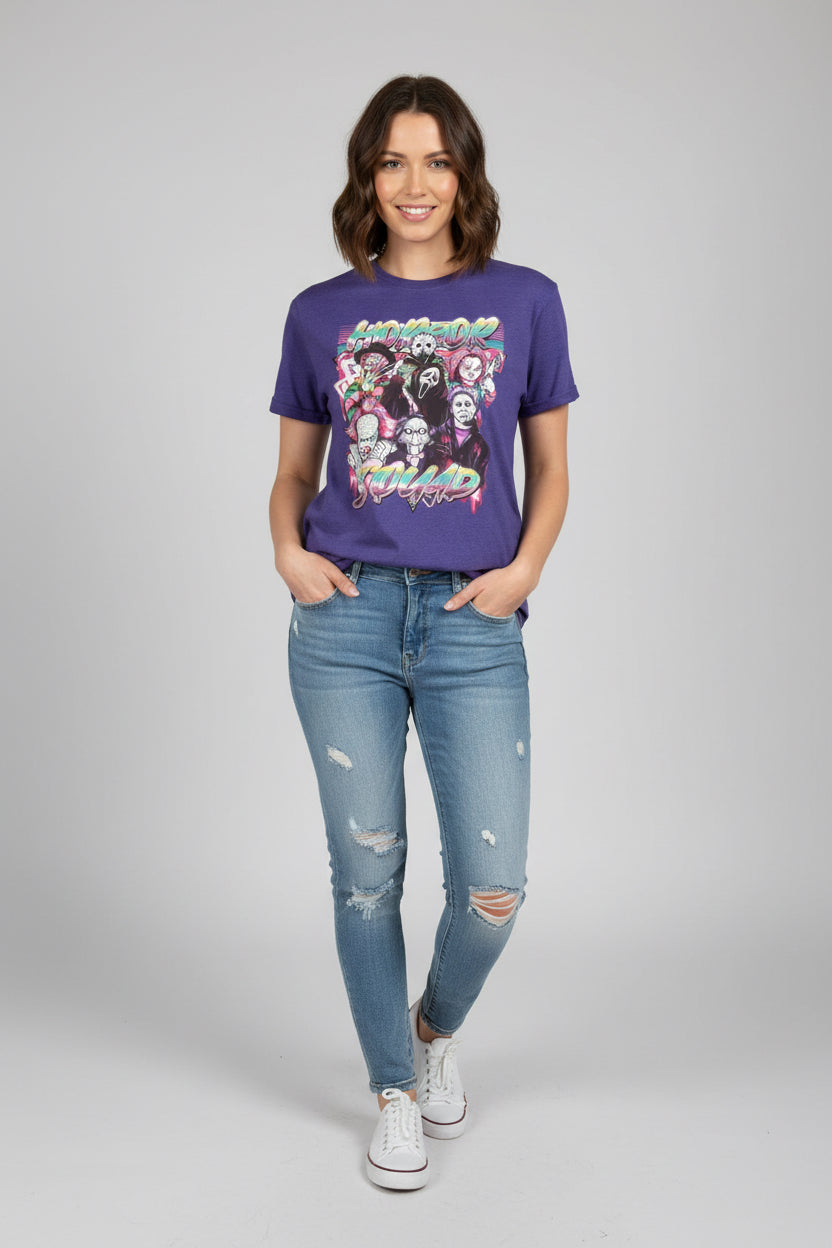 ￼ Large heather, purple T-shirt