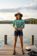 Large green bleached T-shirt