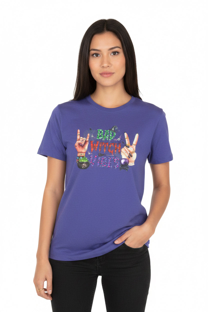 XL heathered purple, witch T-shirt