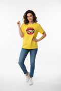 Large bright yellow T-shirt