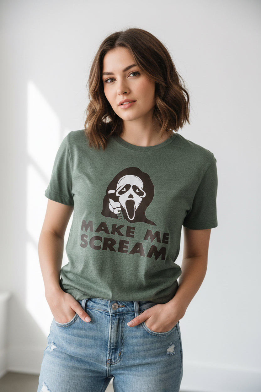 Large heathered hunter green T-shirt