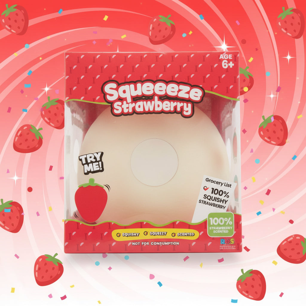 Jumbo white color changing to red in the sunlight strawberry squishy
