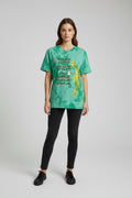 Large green bleached T-shirt