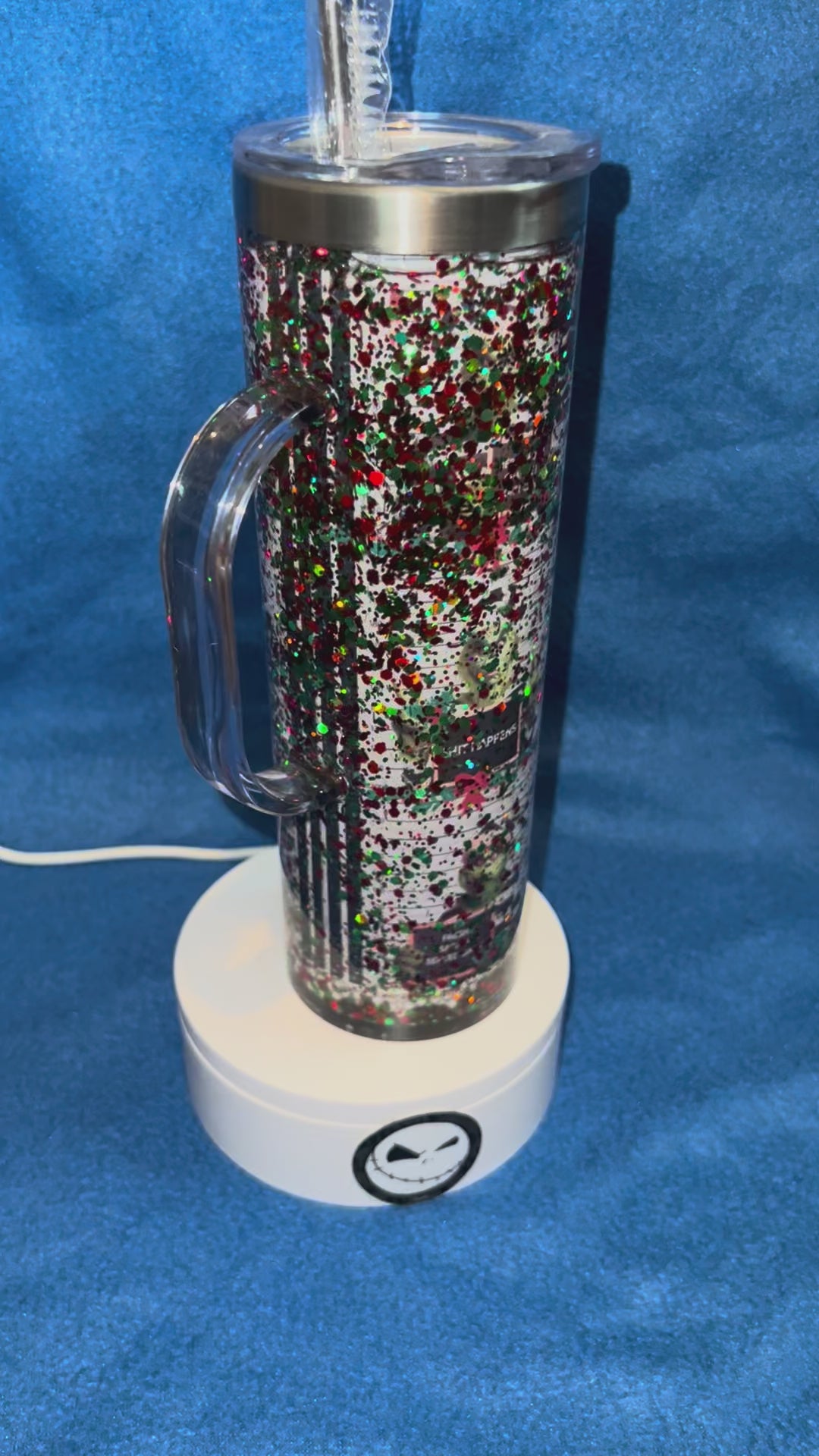 20 oz Stainless Steel Snow-globe Tumbler with Handle