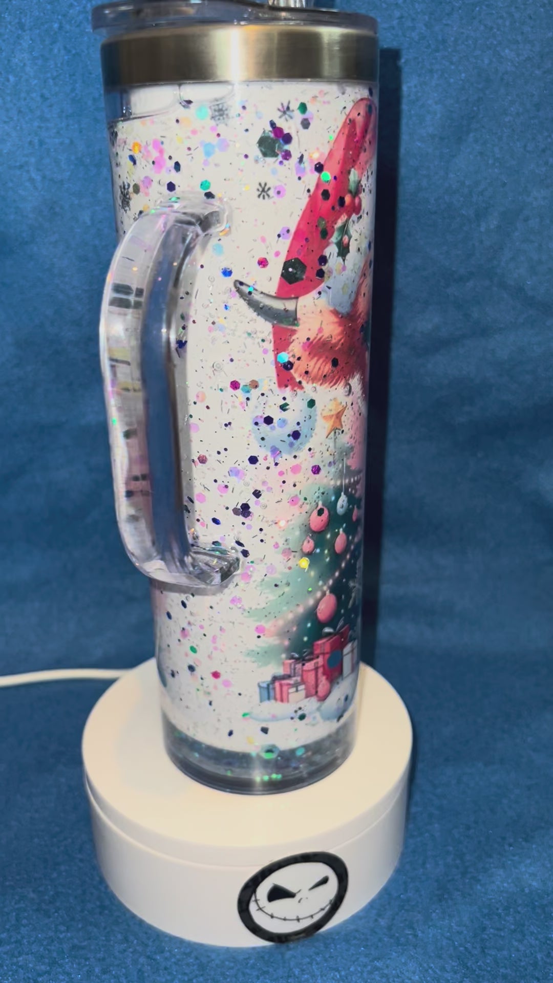 20 oz Stainless Steel Snow-globe Tumbler with Handle