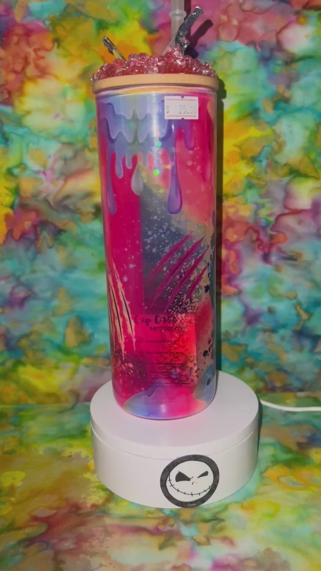 25 ounce glass snow globe Tumbler￼