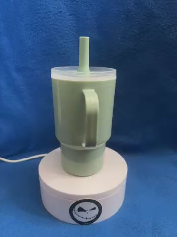 Sage green child’s cup with handle